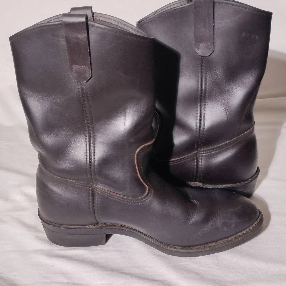 Mason Mens Vintage Leather Pull On Work Boots Dark Brown ANSI Z41.1 10.5 EE